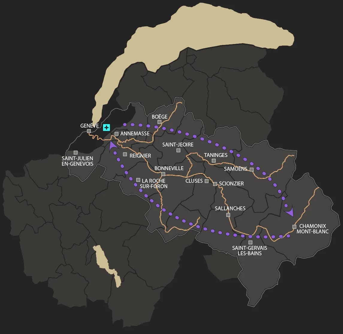 Carte de la Haute-Savoie — implantation FERSCH 3D